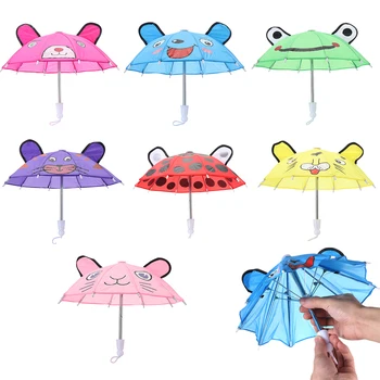 1 шт. Милый мультяшный мини-кукольный зонтик-дождевик для куклы 18 дюймов и 43 см, Аксессуары для украшения, детский зонтик, Игрушки, подарки Изображение