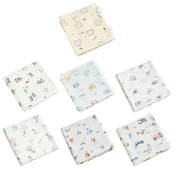 Детское одеяло, хлопковые пеленки с красивым цветочным рисунком для новорожденных и малышей ясельного возраста, универсальный чехол для коляски, оберточная ткань Изображение