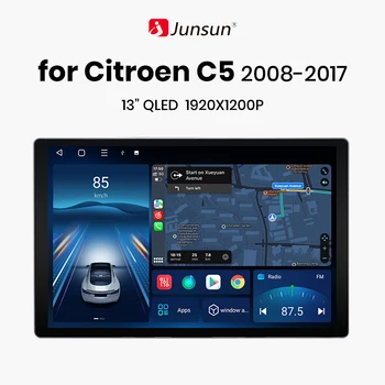 Junsun X7 MAX 13,1 “2K AI Voice Wireless CarPlay Android Auto Автомагнитола Для Citroen C5 2008-2017 Мультимедийное авторадио Изображение