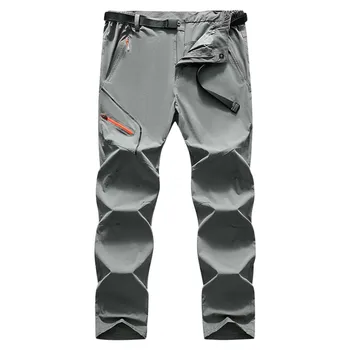 Мужские модные Уличные Свободные Быстросохнущие брюки с несколькими карманами, ультралегкие дышащие альпинистские брюки, повседневные походные брюки Изображение