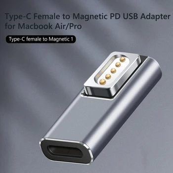 Разъем 5A PD Type-C для подключения магнитного адаптера к Адаптеру зарядки PD для MacBook Air / Pro с индикаторной лампой Изображение
