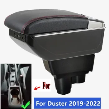 Для Renault Dacia Duster 2 3 Подлокотник Коробка 2019 2020 2021 2022 Центральная Консоль Для Хранения Автомобильных Аксессуаров Пепельница PU Подстаканник USB Изображение