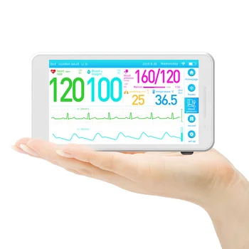 Купить Новый аппарат для измерения артериального давления Холтеровское устройство 3 отведения Экг Ветеринарный карманный Wifi Медицинский Автоматический монитор артериального давления на предплечье Изображение