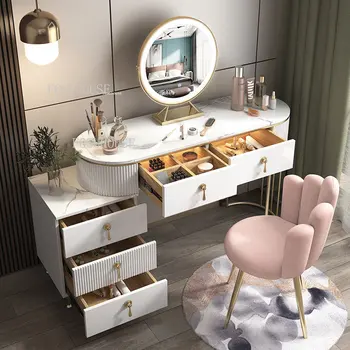 Скандинавские деревянные комоды, Минималистичная мебель для спальни, Шкаф для хранения с несколькими выдвижными ящиками, Современный боковой шкаф, Выдвижные туалетные столики Изображение