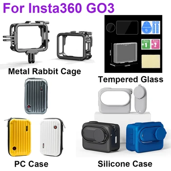 Аксессуары для экшн-камеры Insta360 GO 3, сумка для тела / Металлическая клетка для кроликов / Силиконовый защитный чехол / пленка из закаленного стекла Изображение