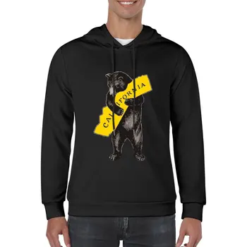 Новый винтажный пуловер с иллюстрацией объятий Калифорнийского медведя, толстовка с капюшоном, мужская одежда, мужские толстовки Изображение