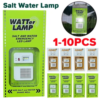 10-1шт соляная лампа светодиодная аварийная лампа для соленой воды Многоразовый аварийный фонарь для кемпинга дорожные принадлежности для ночной рыбалки Изображение
