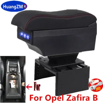 Коробка для подлокотника Opel Zafira B Для внутренних Деталей автомобильного подлокотника Opel Zafira B Центральная Коробка для хранения со светодиодной подсветкой USB Изображение