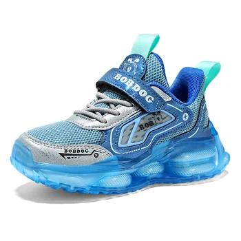 2023 Детские кроссовки для мальчиков, сетчатая дышащая спортивная обувь для бега, повседневная обувь на плоской подошве для девочек Изображение