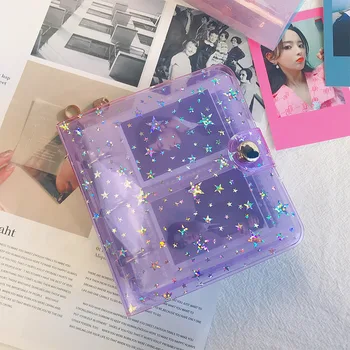 Портативный Фотоальбом из Прозрачного Мягкого ПВХ Star Jelly Color Album для Mini Instax и Именных Карточек Album De Photos Изображение