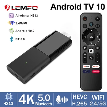 LEMFO iATV Q3 Smart TV Stick Android 10 4K HDR10 Allwinner H313 ATV HDR Портативная приставка для телевизора 2,4 G / 5G WIFI BT5.0 OTG Медиаплеер Изображение