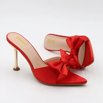 LIHUAMAO, модные женские туфли-мюли на шпильке, туфли-лодочки без застежки, современные тапочки, удобные шлепанцы, свадебная вечеринка Изображение