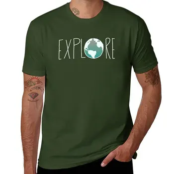 Новая мужская футболка Explore the Globe III, белые футболки для мальчиков, облегающие футболки для мужчин Изображение