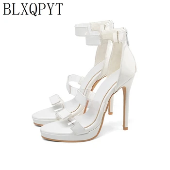 BLXQPYT/ обувь очень большого размера 28-52, женские босоножки, пикантные модные босоножки на высоком каблуке 11,5 см, sapato feminino, летняя стильная обувь 19-11 Изображение
