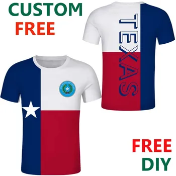 Мужская футболка с флагом штата Техас, футболка на заказ в Хьюстоне, Далласе, Сан-Антонио, Форт-Уорт, мужская футболка, фото, уличная одежда, молодежные топы Изображение
