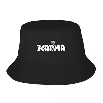 Новая Шляпа-Ведро с Базовым Логотипом Karma, забавная шляпа New In The Hat, Рыболовные Кепки, Женская Шляпа, Мужская Изображение