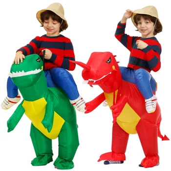Детский надувной костюм Динозавра для вечеринки, костюмы для косплея, детский костюм животного, костюм Аниме Пурим, костюм Динозавра для мальчиков и девочек, костюм на Хэллоуин Изображение