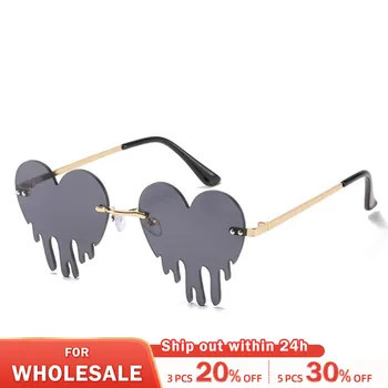 Солнцезащитные очки в форме сердца Love, женские Брендовые Дизайнерские Новые Модные Милые Сексуальные Ретро-Кошачий глаз, Винтажные Дешевые Солнцезащитные очки Oculos UV400 Изображение