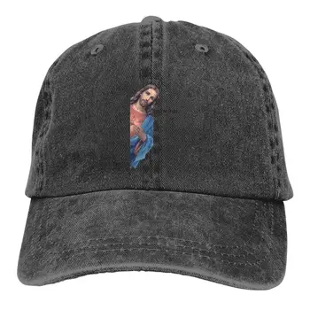 Летняя кепка с солнцезащитным козырьком Иисус - Я видел, что хип-хоп кепки, Ковбойская шляпа Иисуса, остроконечные шляпы Изображение