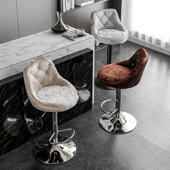 Роскошные барные стулья для офиса, Скандинавский трон, столовая, кухня, барные стулья, Регулируемая Современная мебель Sillas YN50BC Изображение