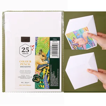 25 листов маслянистой водорастворимой цветной свинцовой бумаги для рисования, чистая бумага для рисования тонких линий для создания эскизов учащихся Изображение