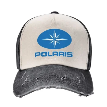 Аксессуары для шляп дальнобойщиков с логотипом Polaris, винтажные головные уборы из потертой джинсовой ткани, регулируемые для мужчин и женщин Изображение