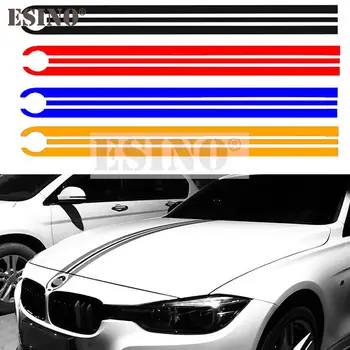Стайлинг Автомобиля Универсальная Полоса Капот Декоративная Крышка ПВХ 3D Резьба Виниловая Гоночная Наклейка Наклейка для BMW E46 E39 E87 E90 G20 G30 Изображение