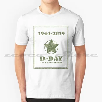 Футболка к 75-летию Дня высадки в Нормандии, 100% хлопок, удобная высококачественная футболка к 75-летию Дня высадки в День высадки в Нормандии, вторжение в Изображение