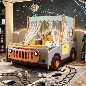 Дизайн Роскошных Деревянных Детских Кроватей Современный Автомобиль Многофункциональные Детские Кровати С Каркасом Cama Infantiles Мебель Для Спальни YQ50CB Изображение