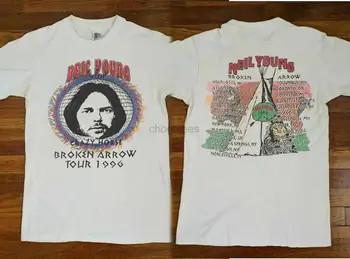 Футболка Neil Young & Crazy House Broken Arrow Tour 1996, Концертная футболка Neil Young Tour 90-х, Подарок на годовщину для фанатов Изображение