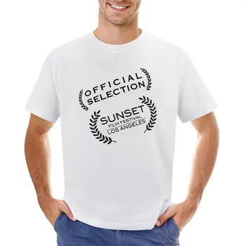 Sunset Film Festival, Лос-Анджелес, футболка с забавной графикой, белая блузка для мальчиков, мужские футболки с рисунком в стиле хип-хоп Изображение