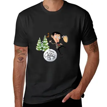 Футболка Bean Merry Christmas на заказ, футболки, создайте свои собственные футболки, графические футболки, мужские футболки Изображение