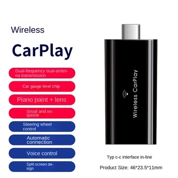 Беспроводной Адаптер Carplay Type C 5 ГГц Wifi Самый Быстрый, Самый Маленький и Тонкий Беспроводной Адаптер Carplay Для IOS Проводных Автомобилей Carplay Прочный Изображение