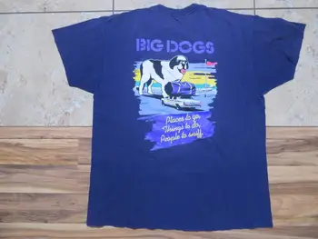 Винтажная футболка Big Dogs С Юмористическим двусторонним рисунком, Куда пойти, Кого понюхать, Темно-синий Золотой Белый Черный Сделано в США Sz XL Изображение