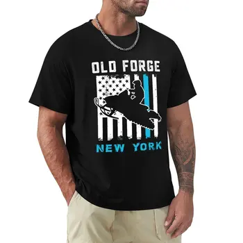 Футболка с американским флагом old forge, Нью-Йорк, катание на снегоходе с американским флагом, летние топы, забавные футболки, эстетичная одежда, мужские футболки Изображение
