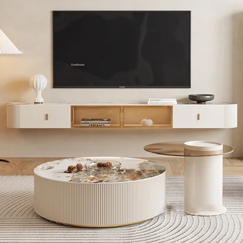 Подвесные настенные подставки для телевизора Nordic Light, роскошная мебель для гостиной, простой современный домашний ТВ-шкаф для хранения в гостиной Изображение