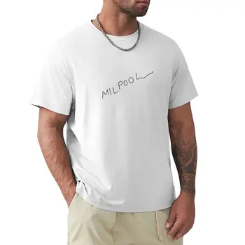 Фирменная футболка Milpool Leg Cast, великолепная футболка, футболка оверсайз, корейские модные мужские однотонные футболки Изображение