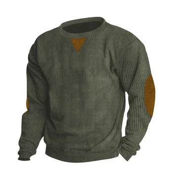 Весенне-осенняя новая модная мужская куртка 2023 года, мужская толстовка-пуловер с круглым вырезом. Изображение