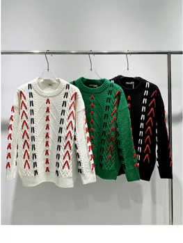 qe0102 Модные мужские свитера 2023 для подиума, роскошная мужская одежда в европейском стиле для вечеринок Изображение
