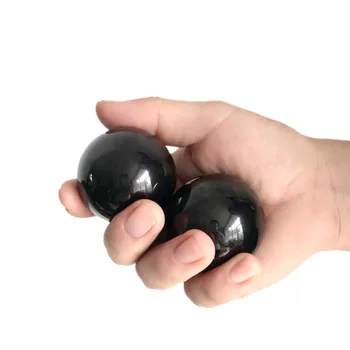 Пара твердых шариков из черной стали толщиной 50 мм / 60 мм, износостойких и ударопрочных для гандбола, для упражнений, для фитнеса Изображение