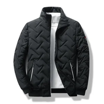 Мужская куртка с хлопчатобумажной подкладкой, новинка 2023, Осенне-зимняя куртка, Корейская Уличная Повседневная куртка, Мужская модная одежда, Мужские теплые пальто 5XL Изображение