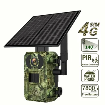 4G SIM-карта, солнечная камера, камера для охоты, камера для отслеживания дикой природы, Инфракрасные камеры ночного видения, фотоловушки для диких животных, приложение Ucon Изображение