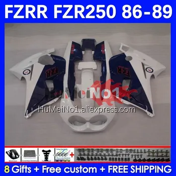 Комплект FZR250RR для YAMAHA FZR250 R белый глянцевый FZRR FZR 250 250R 146No.14 FZR-250 86 87 88 89 FZR250R 1986 1987 1988 1989 Обтекатель Изображение