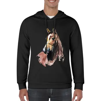 Новый портрет лошади, пуловер с капюшоном, аниме-одежда, мужская спортивная рубашка, осенняя куртка, мужские новинки в толстовках и блузках Изображение