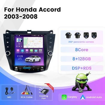Для Honda Accord 7 см UC CL 2003-2008 9,7 дюймовый Экран в стиле Tesla Android 13 Автомобильный Радио Мультимедийный Видеоплеер GPS Carplay Navi Изображение