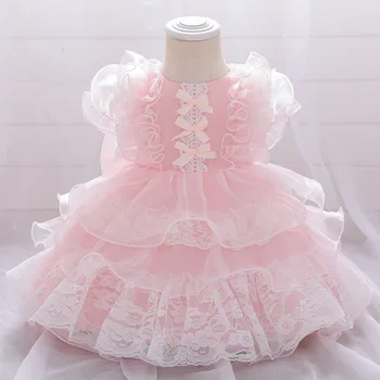 Японская Лолита цветок девушка платье Рождество для детей день рождения вечеринка принцессы одежда для малышей младенческой бантом платье для детей Изображение
