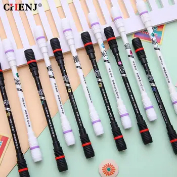 Креативная Вращающаяся Гелевая ручка со светодиодной вспышкой со светом, студенческая детская мода, шариковая ручка с вращением 0,5 мм, подарок для детей-Спиннер Изображение