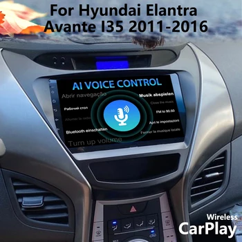 CarPlay Android 13 AI Голосовое Автомобильное Радио 8 ГБ + 128 ГБ GPS Навигация Для Hyundai Elantra Avante I35 2011-2016 Мультимедийный Видеоплеер Изображение