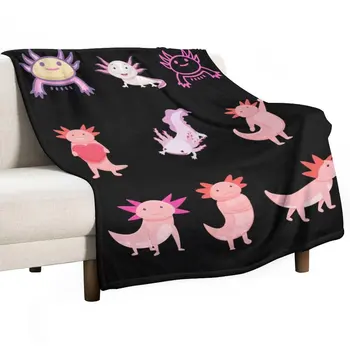 Новый Крошечный Аксолотль-Tiny Happy Axolotl Throw Blanket Одеяло Для Декоративного Дивана Мягкое Большое Одеяло Одеяла Для Ребенка Изображение