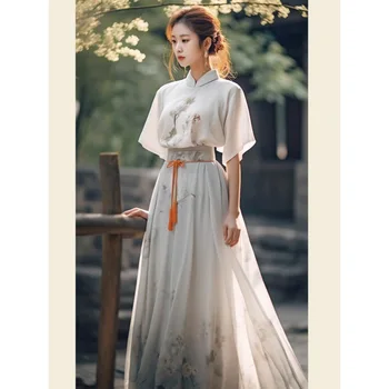 Новая Женская юбка с Лошадиным Лицом В Китайском Национальном стиле Hanfu Daily Adult Mamianqun Suit Тонкий Улучшенный Повседневный Модный костюм Cheongsam Изображение